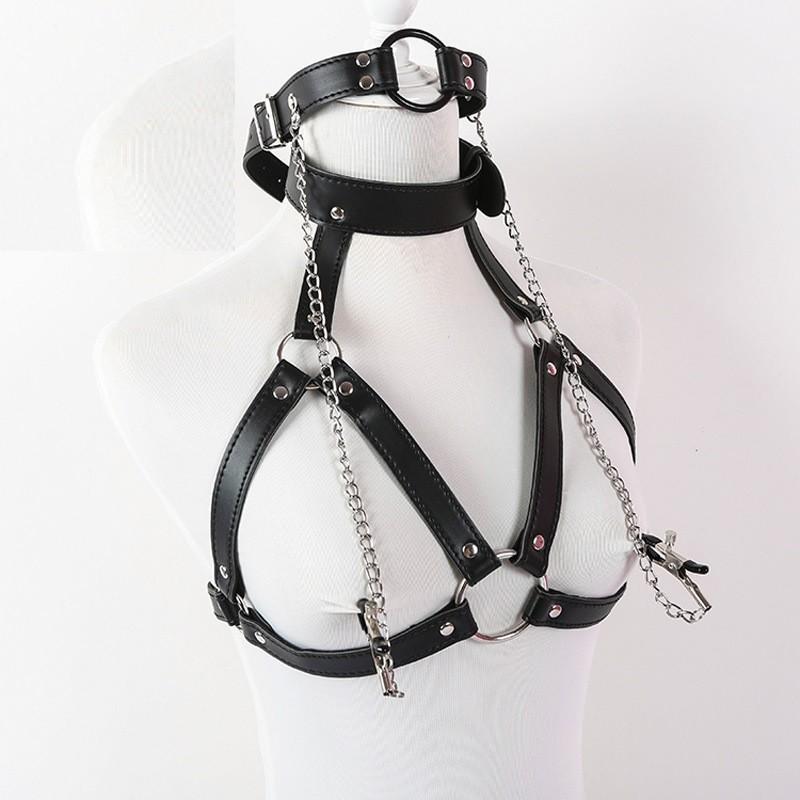 Erotisches Mundstück & Brustwarzenklemmen Set - BDSM Fessel & Brustmassagegerät