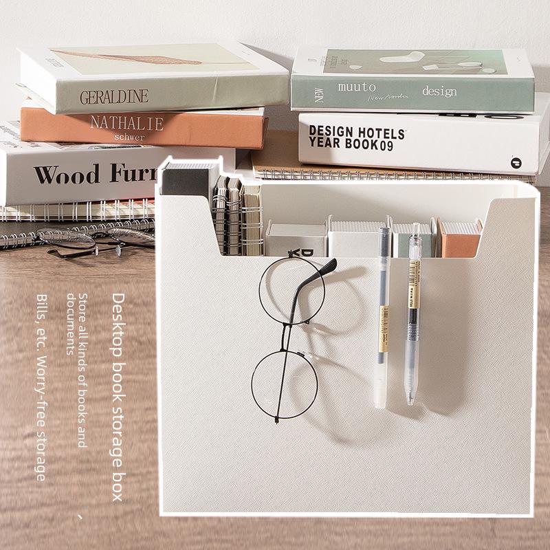Organiseur de bureau pliable pour livres et dossiers - Boîte de rangement pour dossiers A4 et articles divers