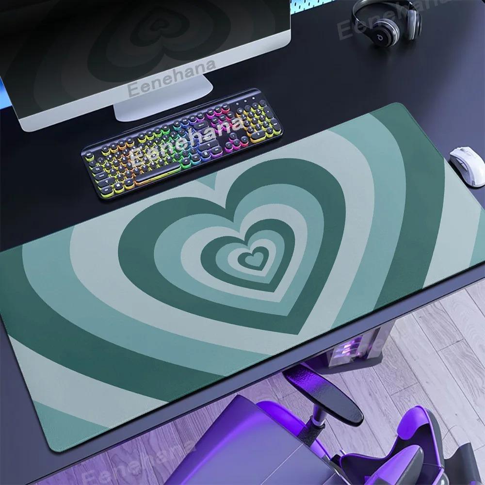 HD Print Large Gaming Mouse Pad Expansion Pad Gamer Keyboard Pad XXL Love Rubber Blue Non-Slip Desk Mat Cute Girl Mice Carpets