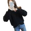 Temperament simple style solid color round neck lantern sleeve sweater spring and autumn fashion outer wear knitted bottoming shirt women's