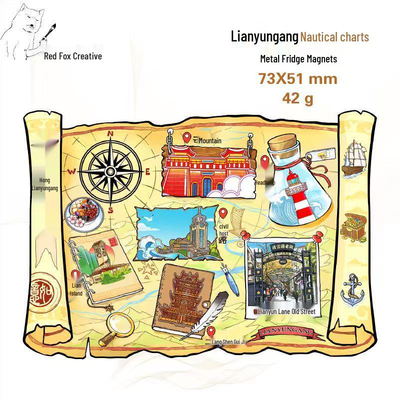 Nanjing and Suzhou Wooden Magnet: Cultural Travel Souvenir Decorative Sticker