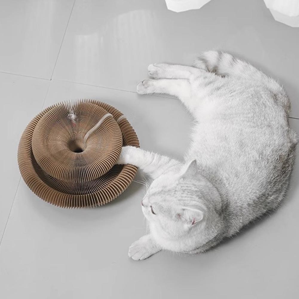 Magic Organ Cat Scratching Board Eco-Friendly Expandable Cat Scratch Pad Corrugated Paper Foldable Cat Tunnel Indoor Play Cat Supplies