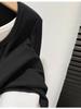 Color-block Women's Long-Sleeve Faux Two-Piece Slim Top for Spring, Autumn, and Winter