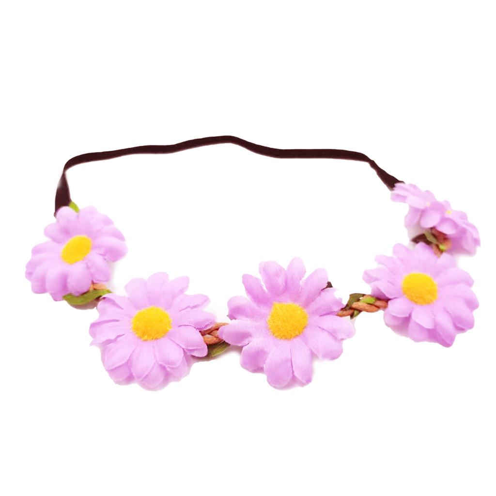 Unique Floral Wreath Daisy Hair Accessories Elastic Flower Headband Headwear For Festivals And Weddings Halloween Party