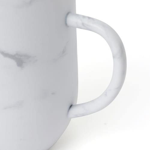 Francfranc Stainless Steel Thermos Mug with Lid, 320ml, Marble White, Double-Walled Vacuum Wall, Insulated for Hot and Cold Drinks, Perfect for the Of