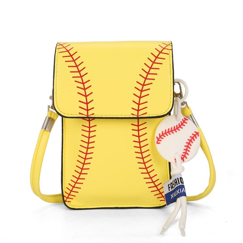 Baseball Design Square Shoulder Bag Lightweight Crossbody Phone Pouch Stylish Phone Bag Woman
