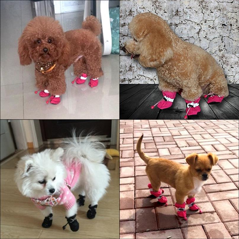 4pcs Waterproof Spring Summer Autumn Pet Dog Shoes Footwear For Small Cats Dogs Puppy Foot Cover