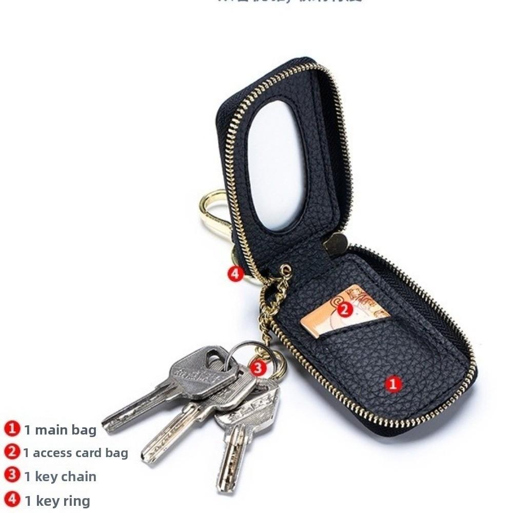 Universal Key Case Genuine Leather Leather Wallet Practical Keychain Holder  Men