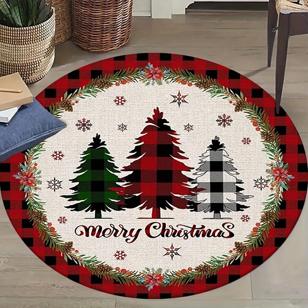 Christmas Round Rugs: Santa, Trees, and Merry Decor for Your Home! Bedroom room floor mats New Year home decoration