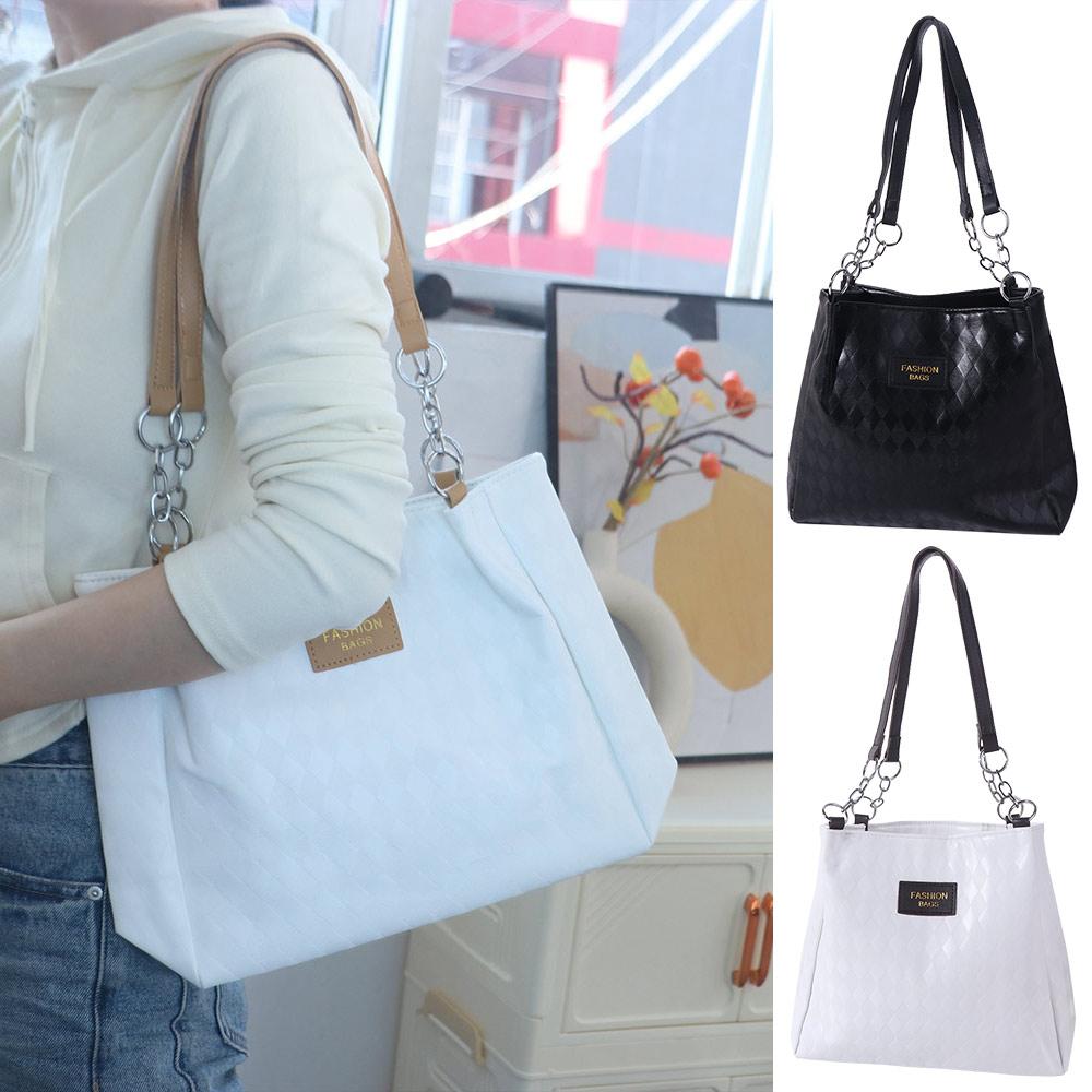 Korean Style PU Handbag Tote Bag Large Capacity Bag Big Pouch Simple Shoulder Bag  Girls
