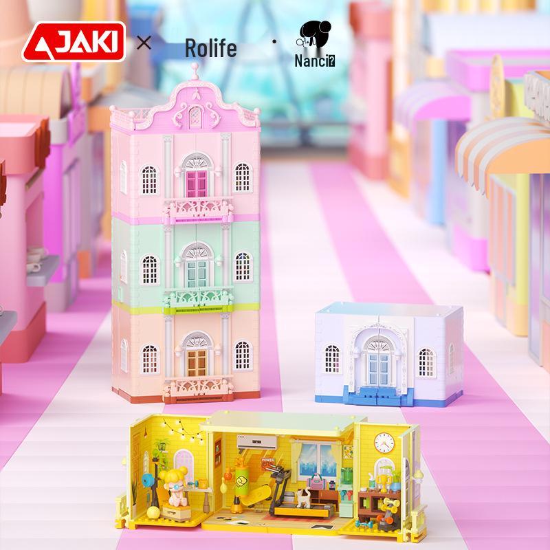 Jiaqi Blocks: Princess Nanci Bedroom & Music Room Set - Stackable House Street Scene Ornaments for Girls