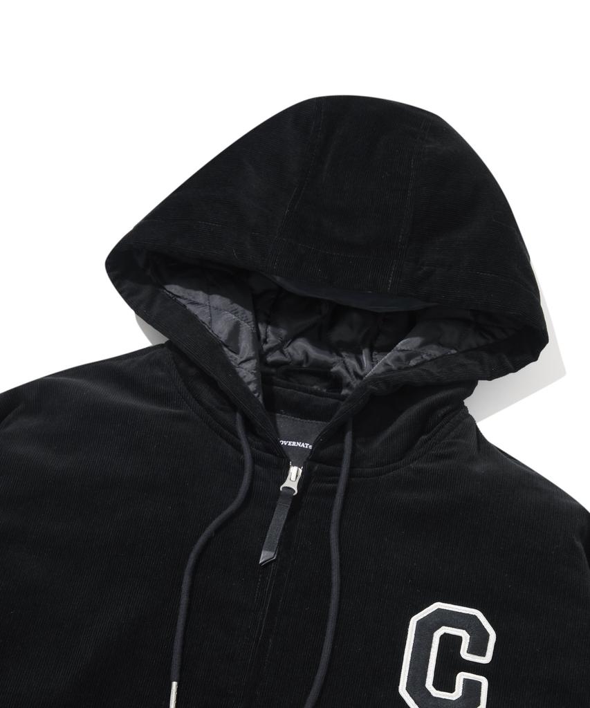 COVERNAT C Logo Corduroy Hoodie Jacket Black