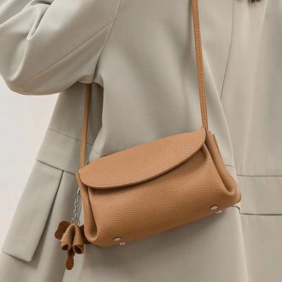 Genuine Leather Small Bag, Fashionable and High-end, Large-capacity Single-shoulder Bag, Niche Cowhide Mobile Phone Case