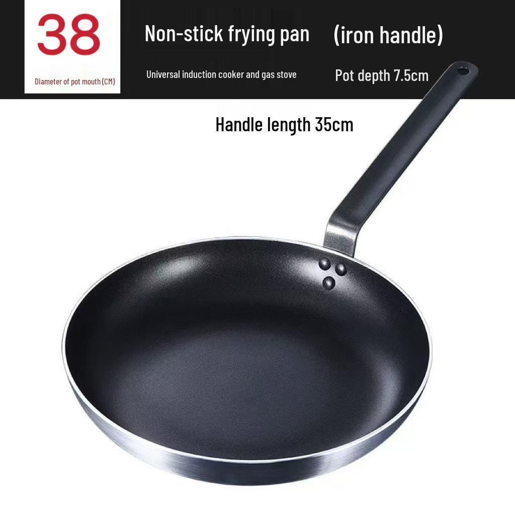 Non-Stick Single Handle Frying Pan for Steak, Eggs, and More - Compatible with Gas and Induction Cookers.