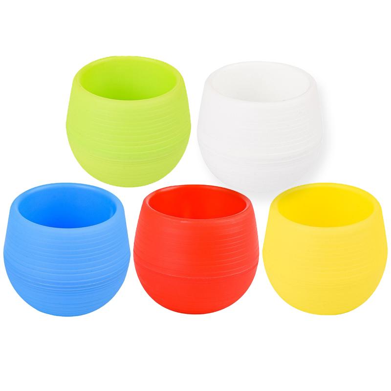 5PCS Mini Flower Pots Candy Colour Round Plastic Plant Pot with Drainage Holes Succulents Pot Garden Home Office Decoration ZYF