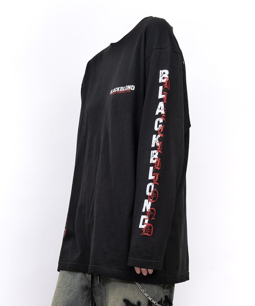 BLACKBLOND Vividi Overlap Logo Long Sleeve Tee (Black)