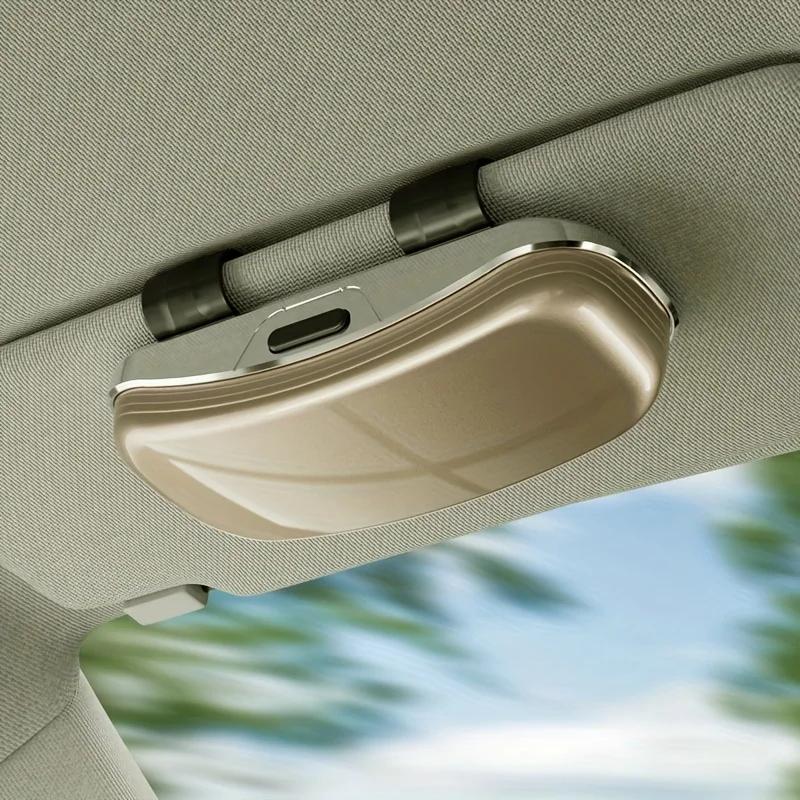 Scatola Portaocchiali Parasole per Auto Azionabile con Una Mano Supporto Antigraffio per Occhiali da Sole Custodia per Occhiali Porta Lenti per Parasole Auto