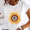 Summer Bee Animal Cartoon Cute Round Neck Pure Cotton Printed Unisexs and Womens Short Sleeved New Personalized Casual Tshirt
