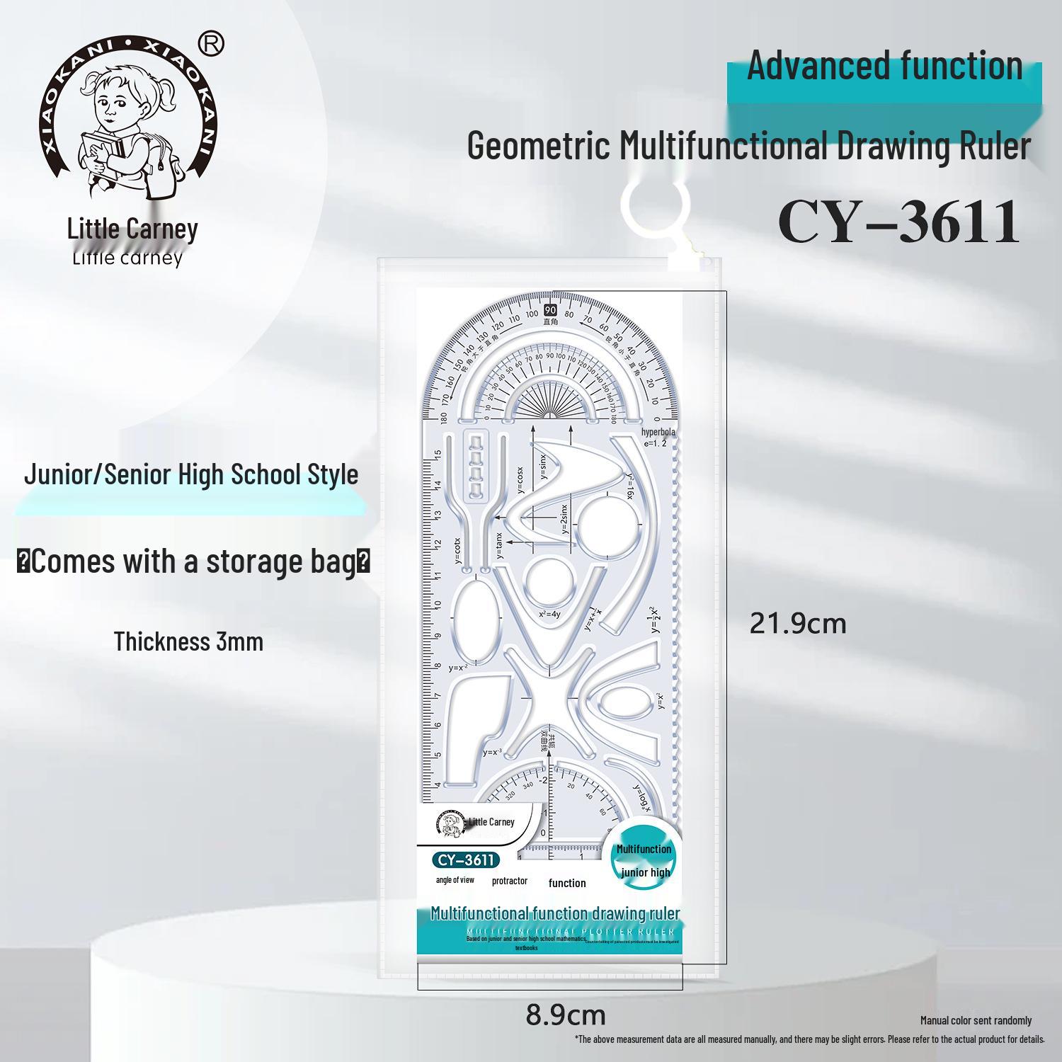 

Багатофункціональний набір математичних шаблонів: Пластикові лінійки для студентів As Shown