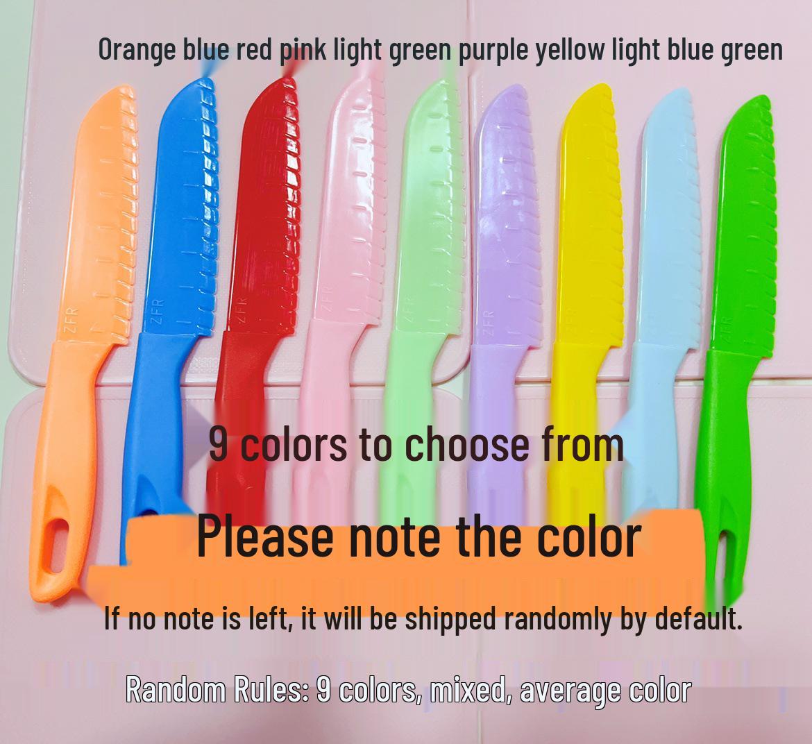 Safe Plastic Toddler Food and Fruit Knife Set Below 60° - 11.50cm - 100mm