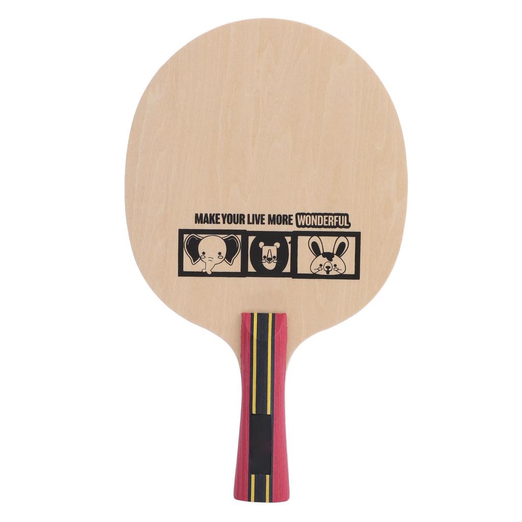 Table Tennis Racket Paddle Table Tennis Equipment for Kids 5 Layers Pure Wood Baseboard Basswood