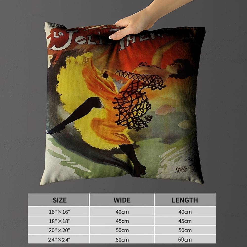 Folies Bergere Artist Personalized Pillow Dust Cover Bedroom Kids Party Decoration Pillowcase Birthday Children Gift 30x30 cm