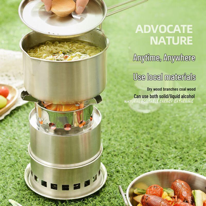 Portable Stainless Steel Campfire Tea Wood Stove
