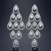 ZAKOL Fashion Water Drop Zircon Dangle Earrings For Women Luxury White Leaf Drop Earrings Bridal Wedding Party Jewelry