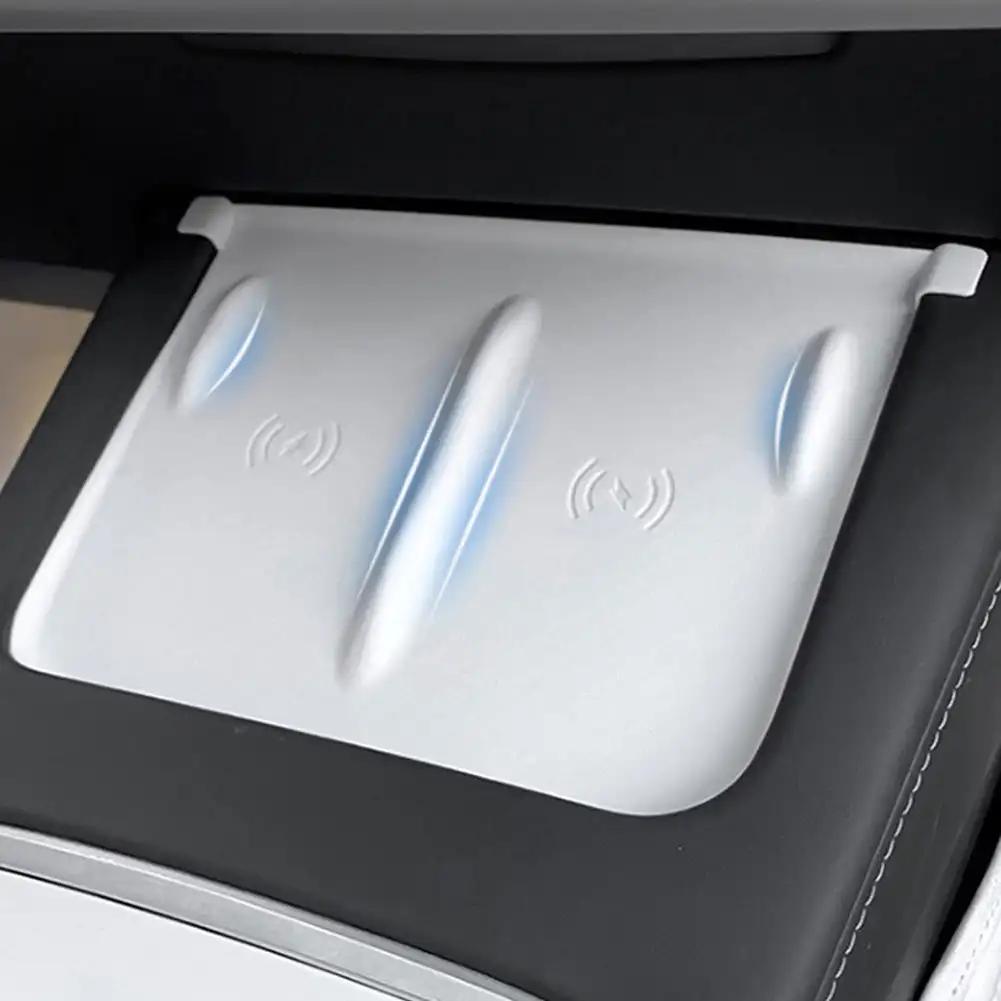 Car Silicone Wireless Charging Pad Non-Slip Mat Dust-Proof Charger Protect Cover Accessories For Tesla Model 3 Y 2024 2024 2024