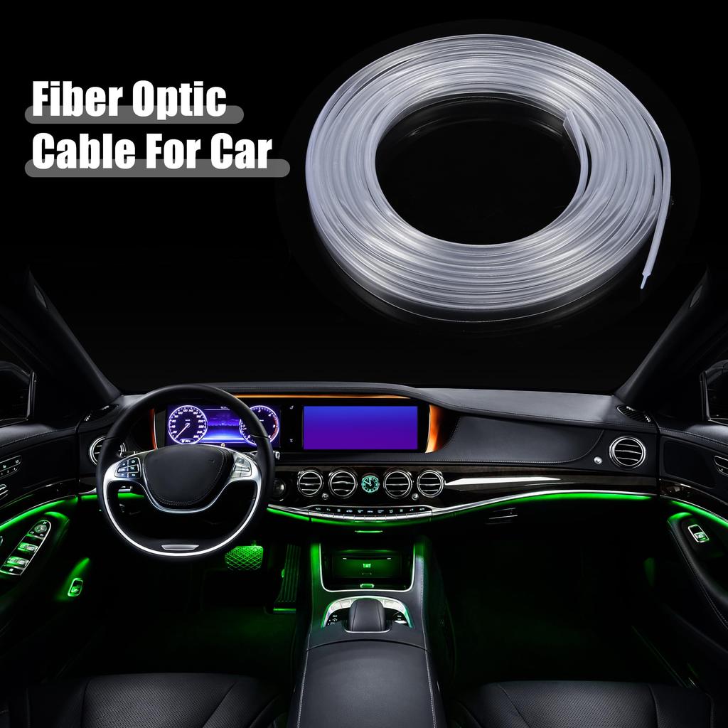 ACROPIX Fiber Optic Cable Skirt Side Glow Car Light Decoration Universal 2.5mm 3.5M Clear 1pcs