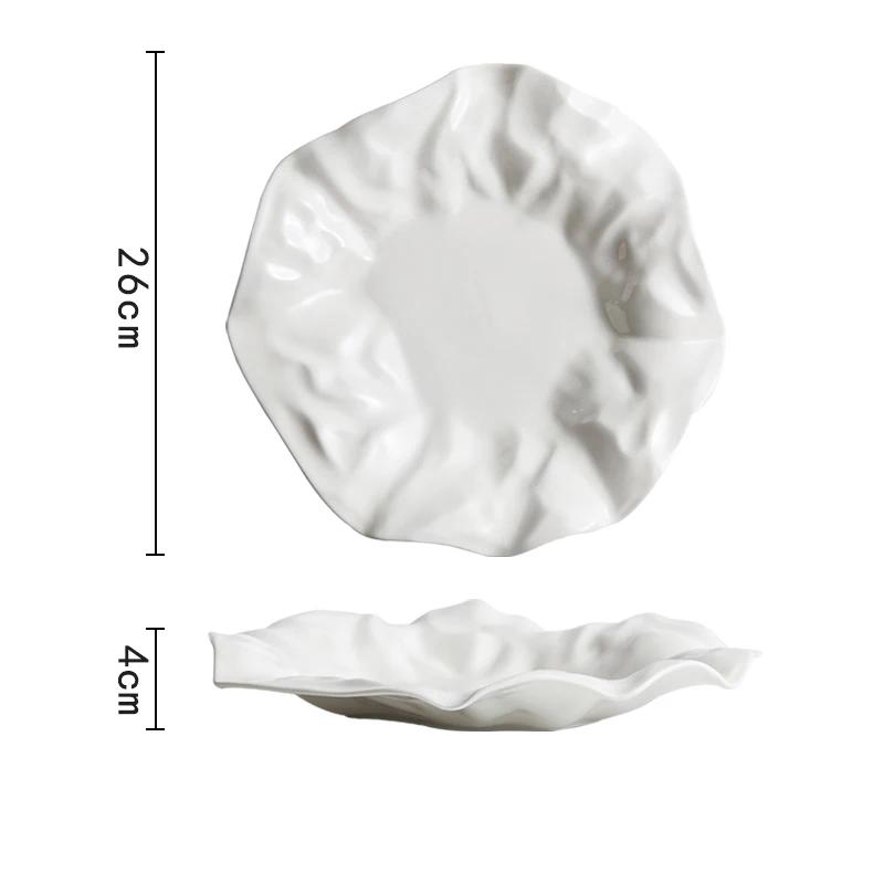 Creative Ceramic Dinner Dish Steak Plate Home Furnishing Irregular Shaped Tableware Pasta Plate Hotel Restaurant Dessert Dishes