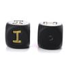 12mm 10Pcs Silicone Black+Gold Letters Beads English Alphabet Letter Beads for Baby Teething Teethers Shower Gifts BPA Free