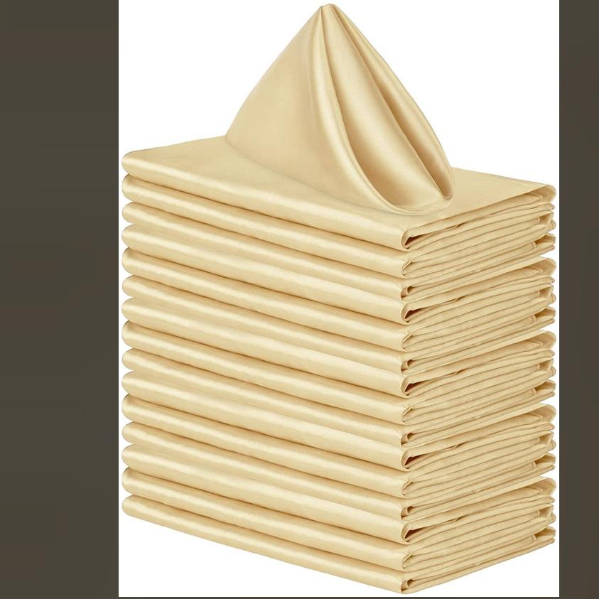 10pcs Satin Napkin 43cm*43cm Serving Table Decor Dinner Towel for Wedding Party Home Hotel Christmas Decor Table Napkins Green