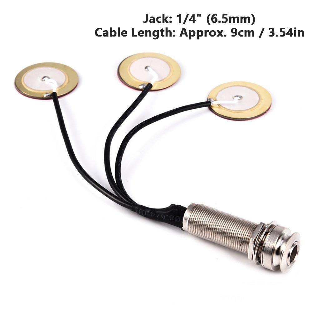 Piezo Contact Microphone Pickup 3-in-1 Metal Guitar Picks Guitar Parts Musical Instruments Pickups Guitar Violin Ukulele