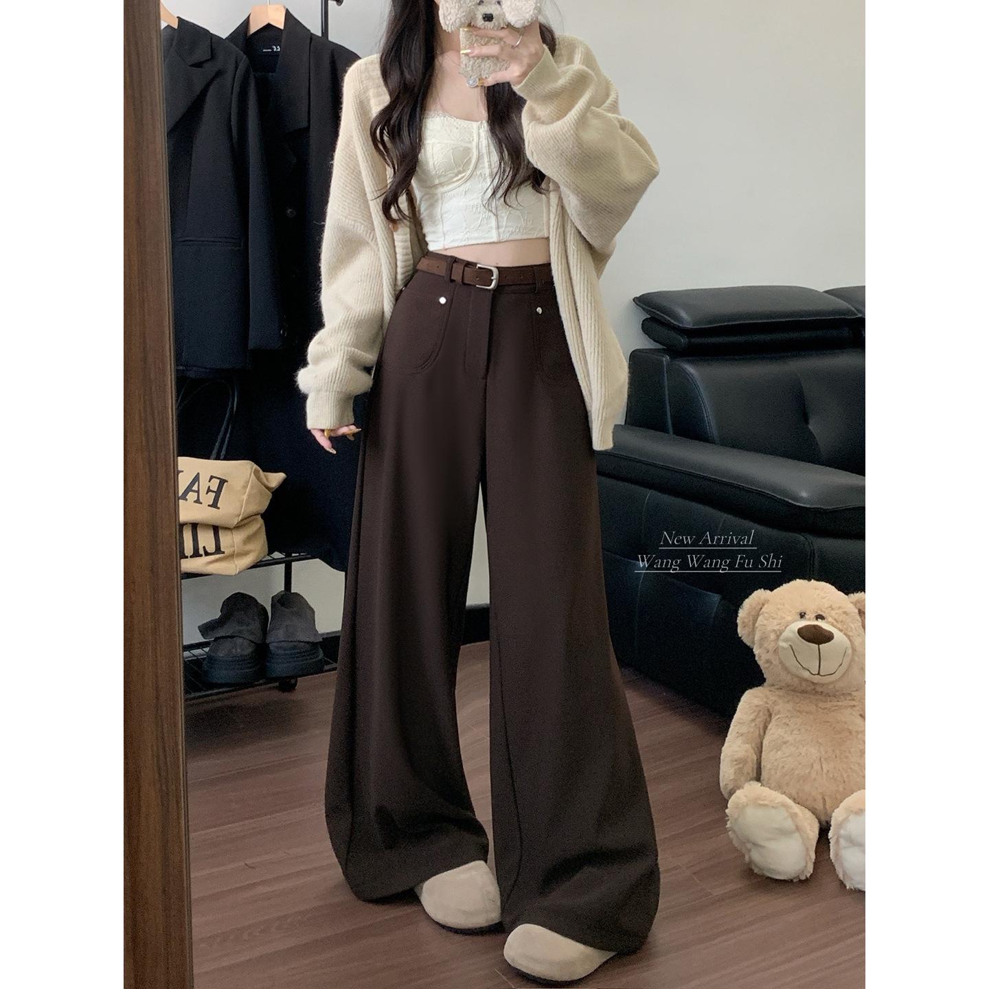 

2026 Winter Women s Plus Velvet Micro-Flare Suit Pants Medium
