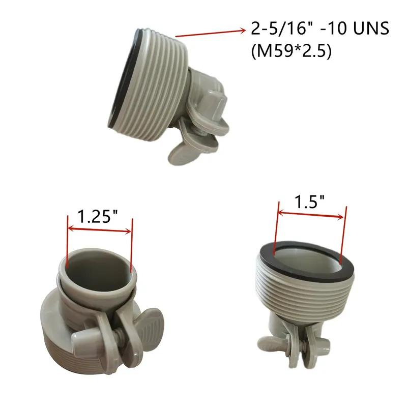 1.25" To 1.5" Type B Hose Adapter and 1.5” To 1.25” Hose Adapter Plunger Valve Connector for Intex Above Ground Pool(2 PCS)