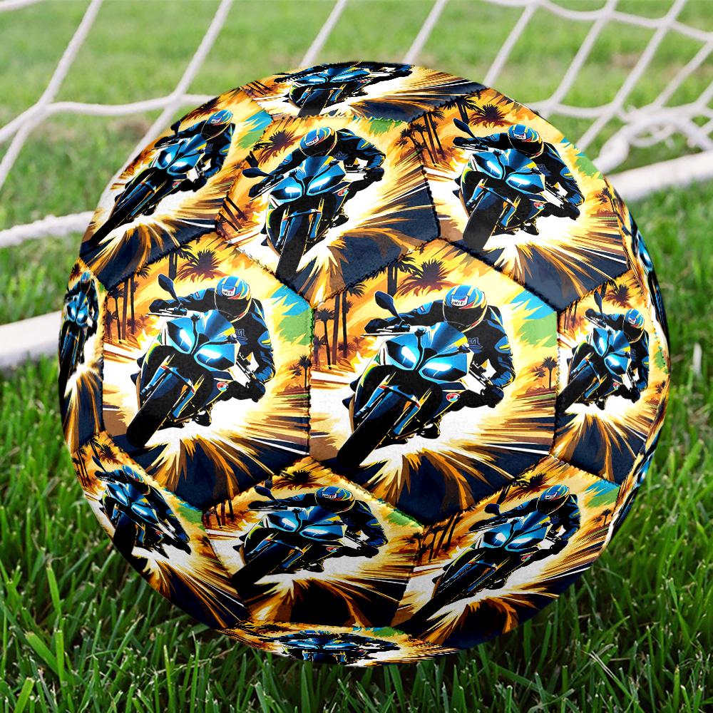 Motorcycle Theme Size 5 Soccer Ball, Suitable for Both Indoor and Outdoor Matches, a Gift Suitable for Everyone.