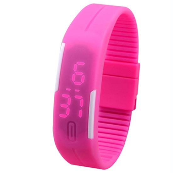 Men Women Fashion Silicone Red LED Sports Bracelet Touch Digital Wrist Watch