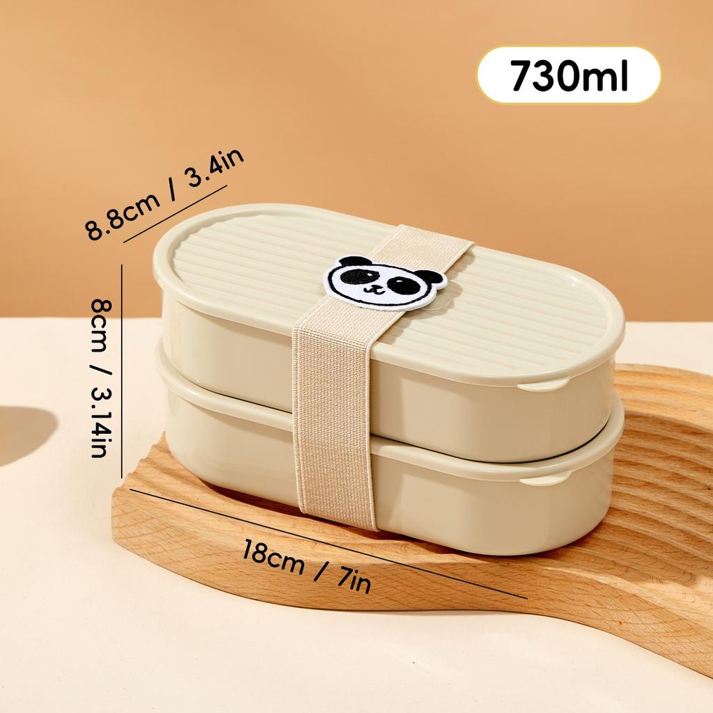 2Pcs/Set Plastic Fruit Salad Food Container With Cute Strap Portable Oval Bento Box For Kids Students Microwaveable Lunch Box
