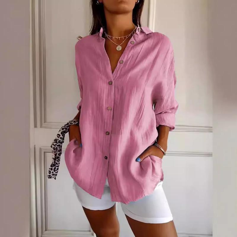 Sommer Plissee Kragenhemd Mode Damen Einfarbig Ärmelloses Top Hemd