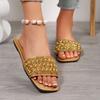 [Commercio Estero] Pantofole con paillettes moda donna brezza serale francese temperamento con gonna sandali con tacco spesso