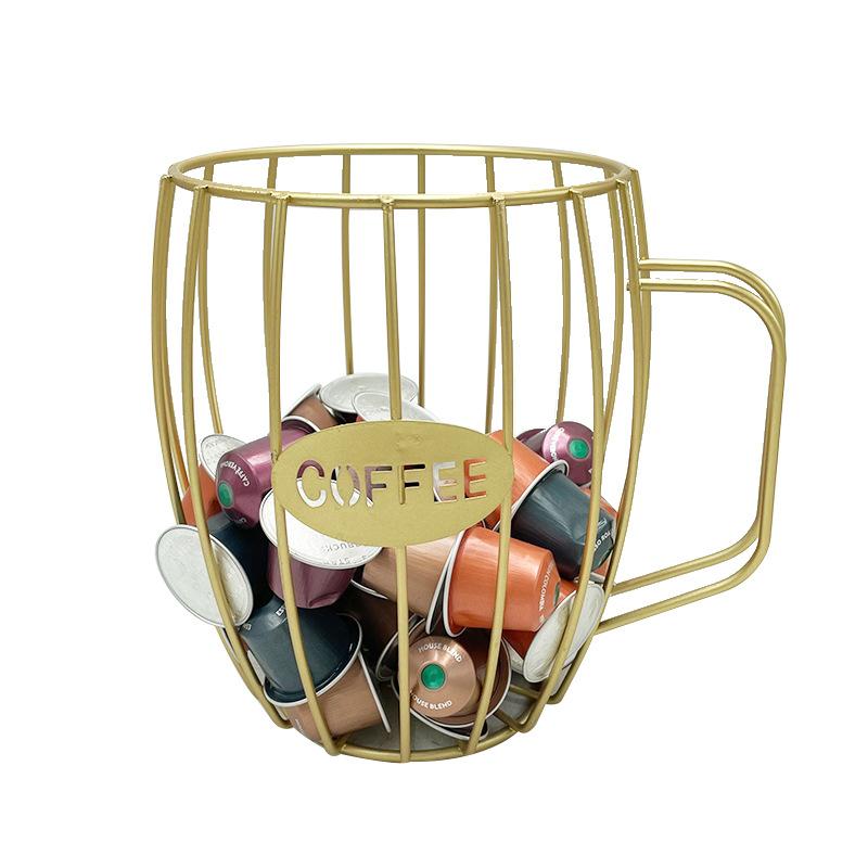 Metal Coffee Capsule Holder for Nespresso20 Cups for K Cup Coffee Pod OrganizerBar Storage BoxFruit BasketCoffee Accessories