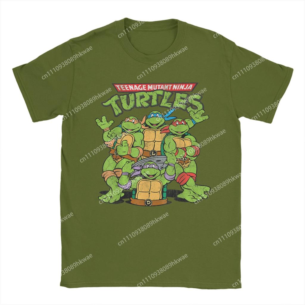 Fashion Ninja Turtles Classic Retro Logo TShirts Unisex Round Collar 100 Cotton T Shirts Short Sleeve Tees Plus Size Clothes