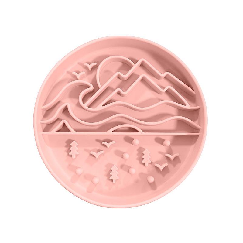 Silicone Lick Mat Slow Feeder Bowl Round Dog Licking Plate Non-Slip Slow Eating Pad For Dogs Puppies Home Mealtime Treat Gift