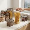 Airtight Food Storage Containers Fridge Stackable Clear PET Plastic Kitchen Jars Leakproof Pantry Organizer Cereal Pasta Coffee