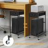 Rolling PC Tower Stand with Wheels - 2 Tier CPU Holder & Storage Drawer, Mobile Cart for Home/Office (Rustic Brown)