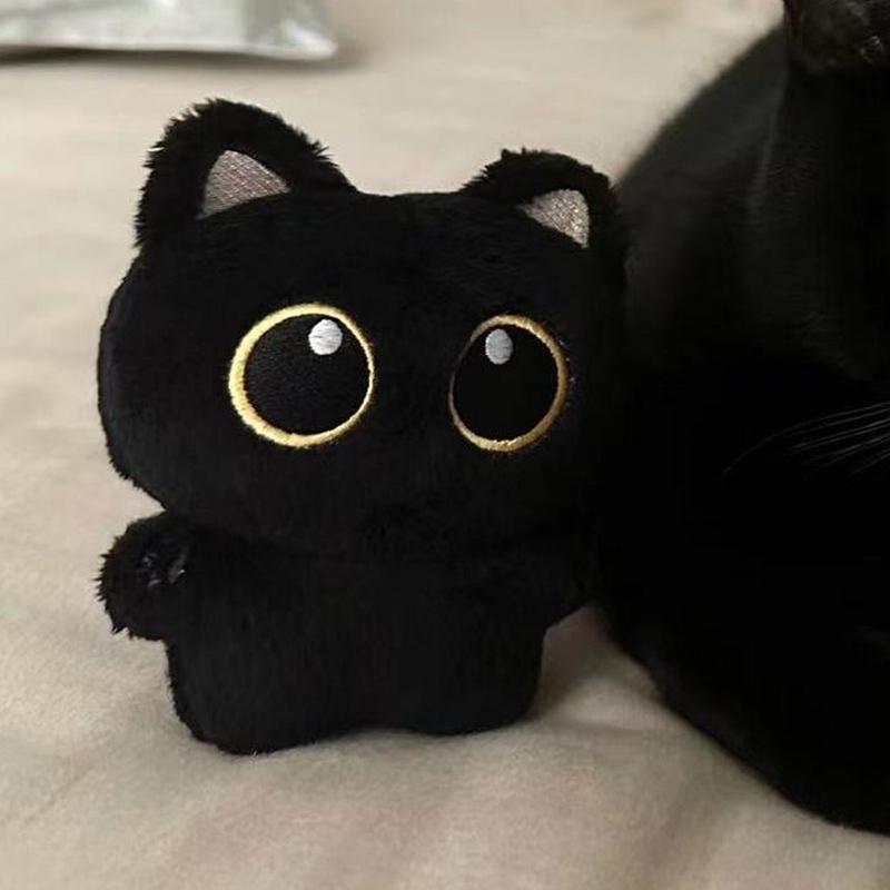 Creative Plush Little Black Cat Pendant Cute Fashion Cat Keychain Exquisite Backpack Decoration Accessories