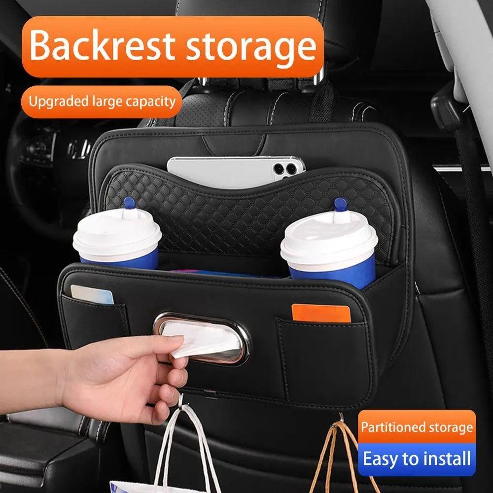 Anti-wear Car Drink Cup Holder Water-proof Vehicle Tissue Box Car Backseat Storage Box  Bag