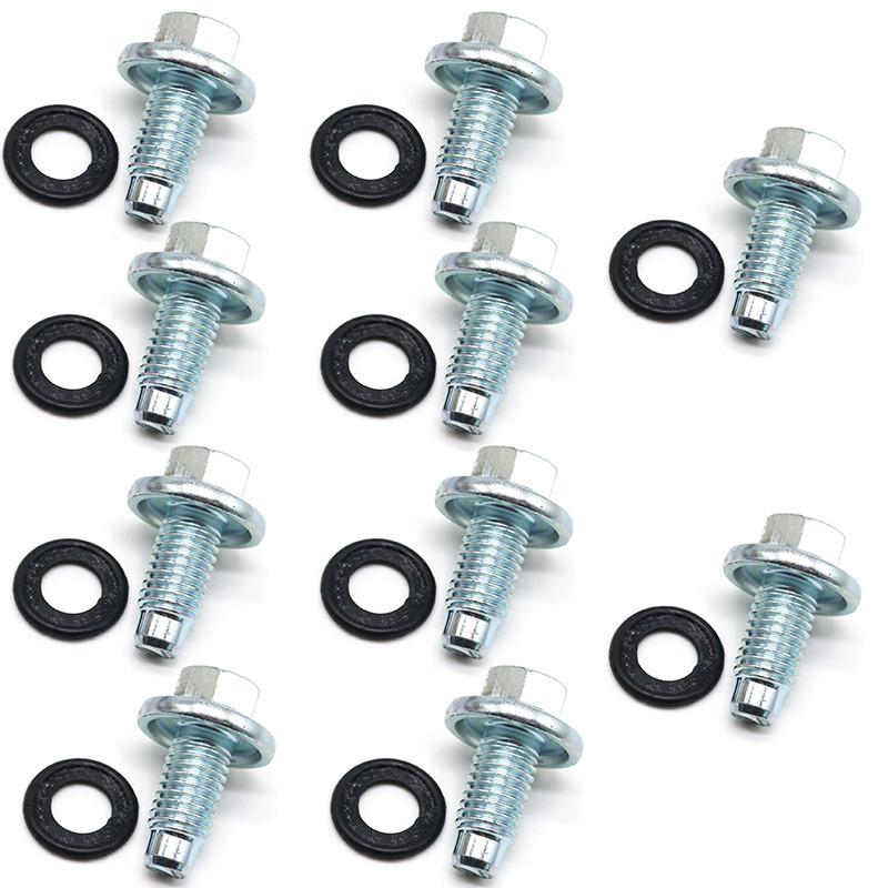 10PCS Replacement Engine Kit For Buick Allure LaCrosse For Cadillac ATS CTS For Chevy Oil Pan Drain Plug Bolt 11562588 88891787