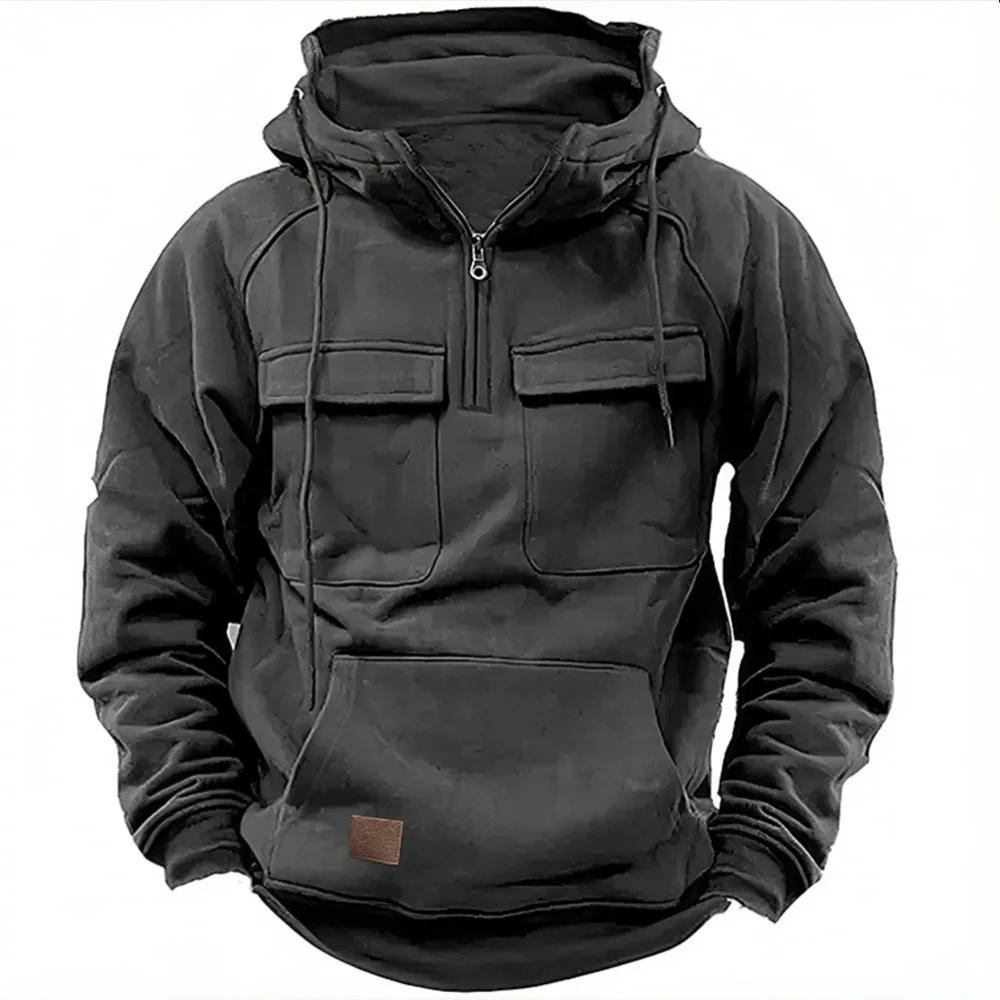 Spring Vintage Men Hoodie Sweatshirt Man Clothing Men Streetwear Oversized Hooded Pullover Male Retro Harajuku Solid Color Hoody